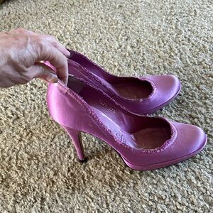 Pedro Garcia violet-pink satin pumps 37 1/2